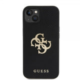 Guess iPhone 13 Kuori Perforated Glitter Musta