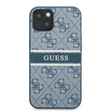 Guess iPhone 13 -kuori, Printed Stripe, sininen