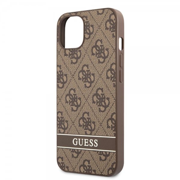 Guess iPhone 13 Kuoret Printed Stripe Bottom, ruskea