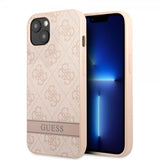 Guess iPhone 13 Kuori Printed Stripe Bottom Pinkki