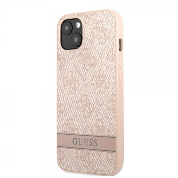 Guess iPhone 13 Kuori Printed Stripe Bottom Pinkki