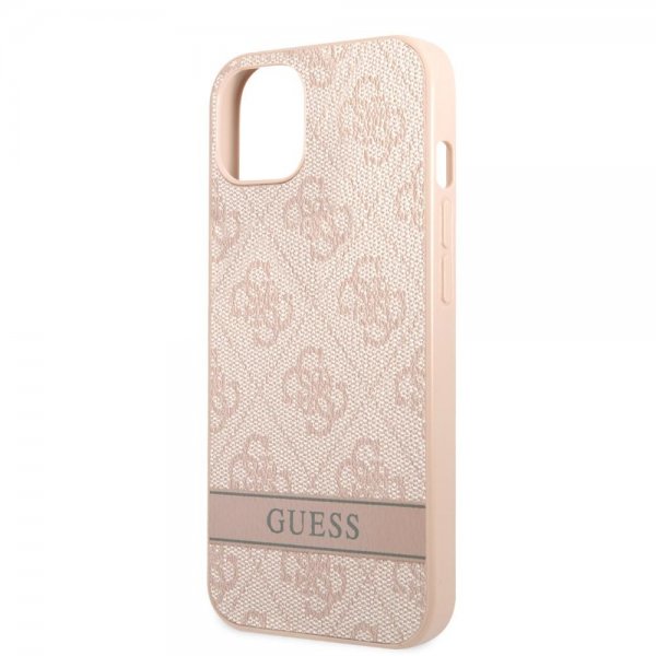 Guess iPhone 13 Kuori Printed Stripe Bottom Pinkki