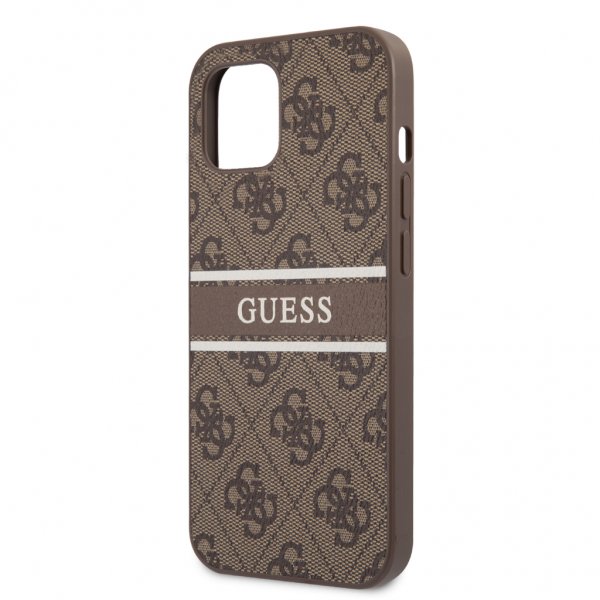 Guess iPhone 13 Kuori Printed Stripe Ruskea