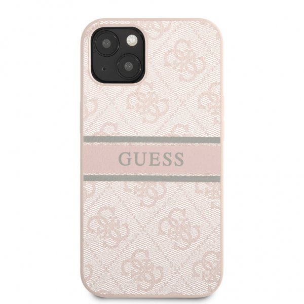 Guess iPhone 13 -kuori, Printed Stripe, pinkki