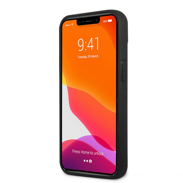 Ferrari iPhone 13 Kuori Aito Hiilikuitu Metalli Logo Musta