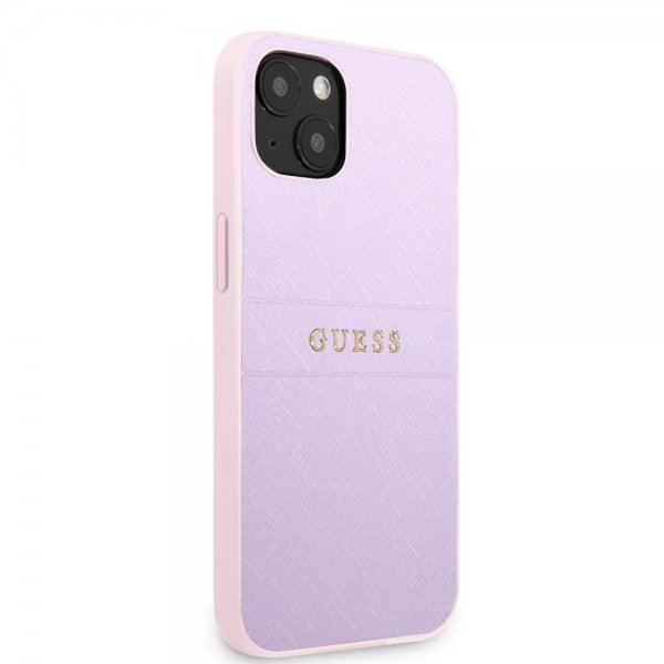 Guess iPhone 13 Saffiano Metal Logo Lila -suojakuori