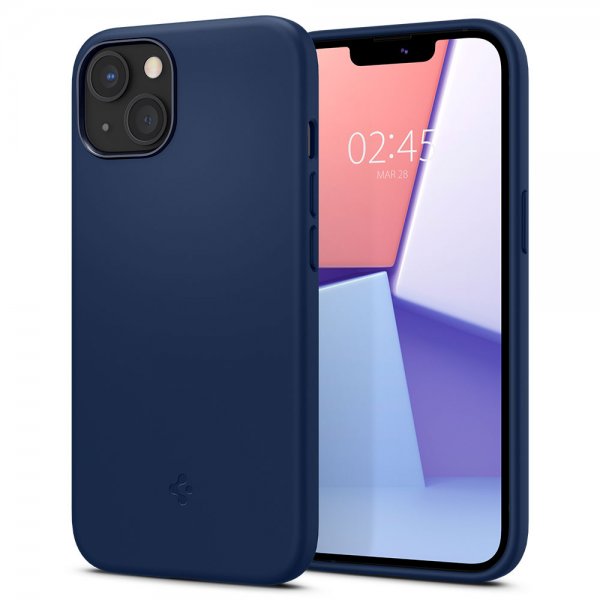 Spigen iPhone 13 -kuori, Silicone Fit, Navy Blue
