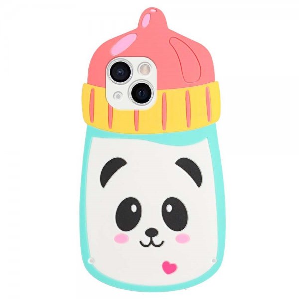 iPhone 13 -kuori, silikoninen 3D-panda