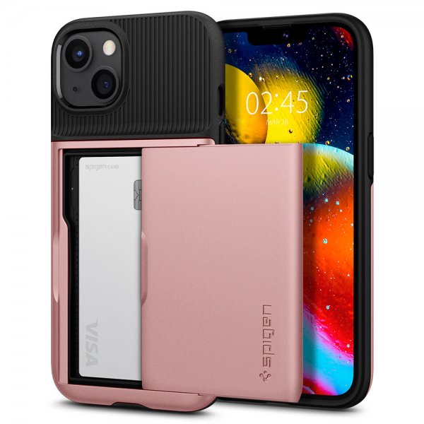 Spigen iPhone 13 -kuori, Slim Armor CS, ruusukulta