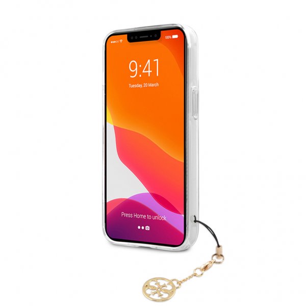 Guess iPhone 13 Kuori Stripe Charm Ruskea