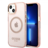 Guess iPhone 13 Kuori Translucent MagSafe Ruusu
