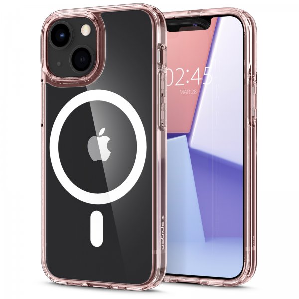 Spigen iPhone 13 -kuori, Ultra Hybrid Mag, Rose Crystal