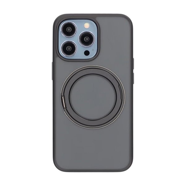 iPhone 13 Pro Max/iPhone 12 Pro Max -kuori pyörivällä MagSafe-jalustalla, musta