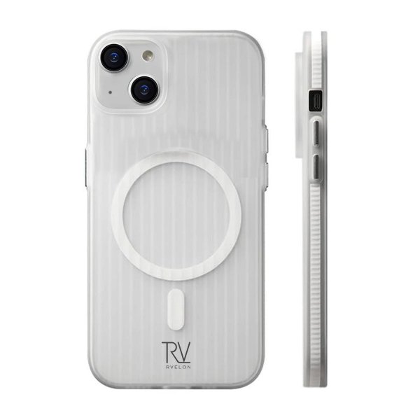 Rvelon iPhone 13/iPhone 14 Kuori Aaltopahvi MagSafe Valkoinen