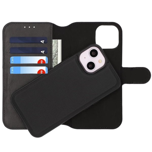 Rvelon iPhone 13/iPhone 14 Kotelo Magneettisesti Irrotettava Kuori Musta