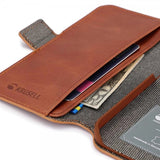 Krusell iPhone 14 Suojakotelo Leather PhoneWallet Konjakki