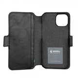 Krusell iPhone 14 Kotelo Leather PhoneWallet Musta