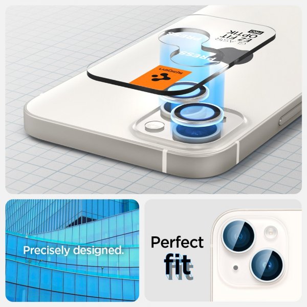 Spigen iPhone 14/iPhone 14 Plus Kameransuoja GLAS.tR EZ Fit Optik Pro Starlight 2-pack