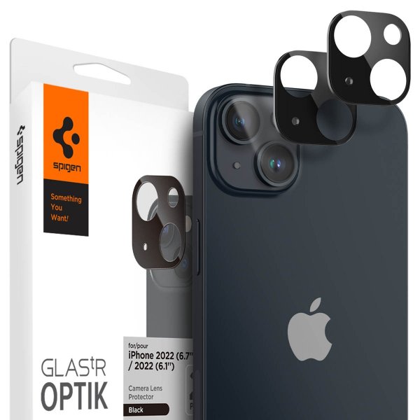 Spigen iPhone 14/iPhone 14 Plus Kamerasuojalasi.tR Optik, 2 kpl, musta