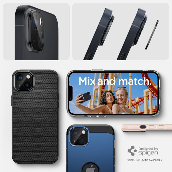 Spigen iPhone 14/iPhone 14 Plus Kamerasuojalasi.tR Optik, 2 kpl, musta