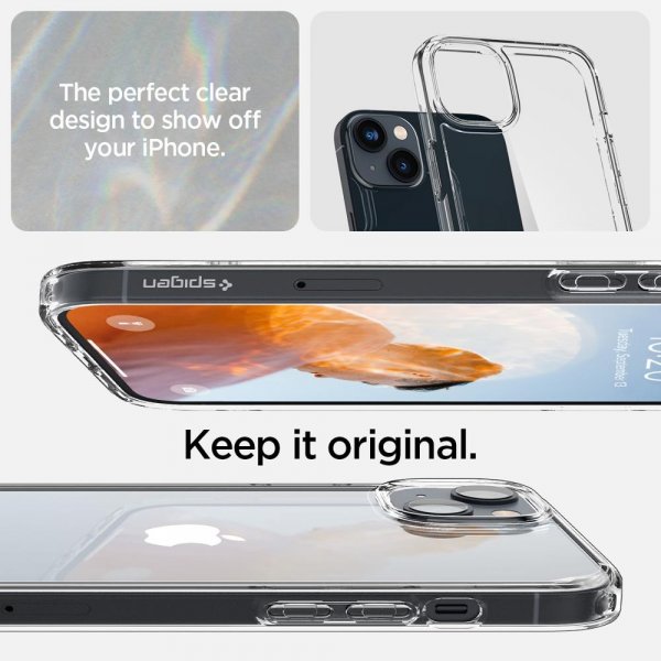 Spigen iPhone 14 Plus Crystal Hybrid -suojakuori, kirkas