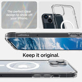 Spigen iPhone 14 Plus Crystal Hybrid MagFit -suojakuori, valkoinen