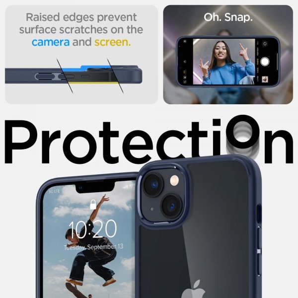 Spigen iPhone 14 Plus -suojakuori, Crystal Hybrid, laivastonsininen