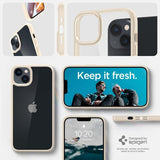 Spigen iPhone 14 Plus -suojakuori Crystal Hybrid Sand Beige