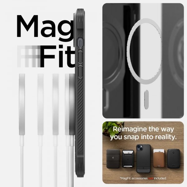 Spigen iPhone 14 Plus -suojakuori Rugged Armor MagFit Matte Black