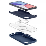 Spigen iPhone 14 Plus Silicone Fit MagFit -kuori, tummansininen