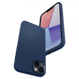 Spigen iPhone 14 Plus Silicone Fit MagFit -kuori, tummansininen