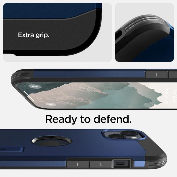 Spigen iPhone 14 Plus -suojakuori Tough Armor MagFit, laivastonsininen