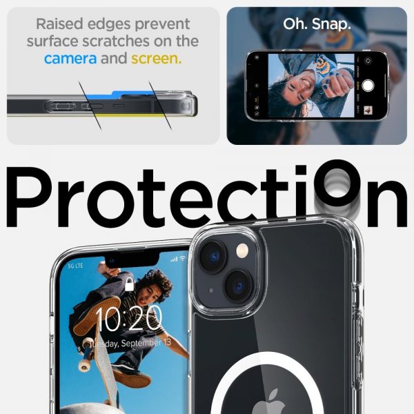 Spigen iPhone 14 Plus -suojakuori Ultra Hybrid MagFit, valkoinen