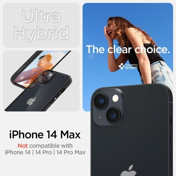 Spigen iPhone 14 Plus -suojakuori Ultra Hybrid Matte Black