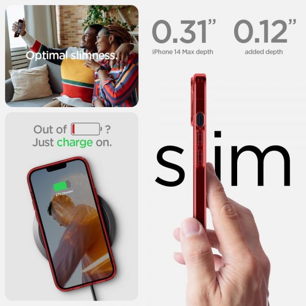 Spigen iPhone 14 Plus -suojakuori Ultra Hybrid Red Crystal