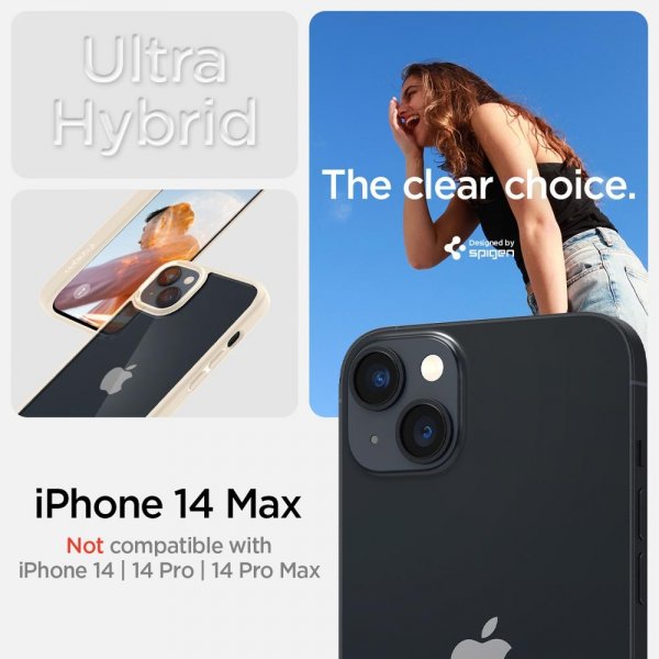 Spigen iPhone 14 Plus -kuori Ultra Hybrid Sand Beige