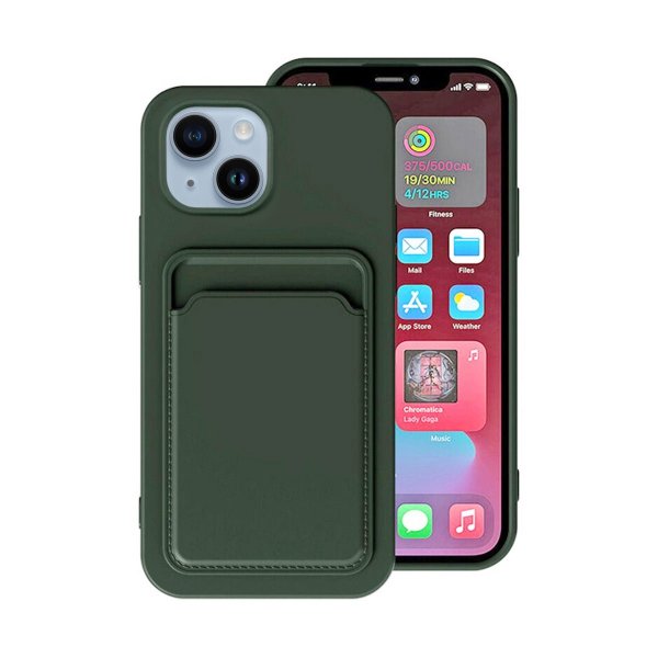 iPhone 14 Kuori Korttipidike Vihreä