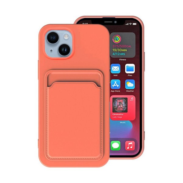 iPhone 14 Kuoret Korttipidike Oranssi