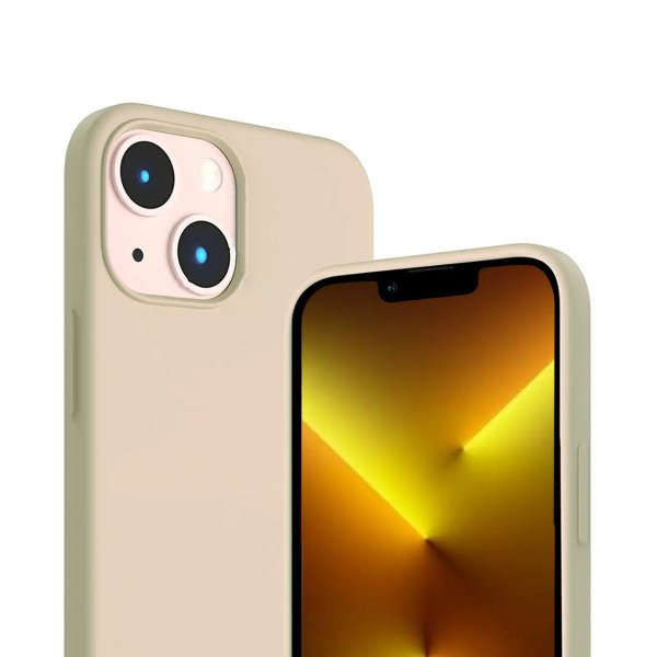 Rvelon iPhone 14 silikonikuori MagSafe, beige