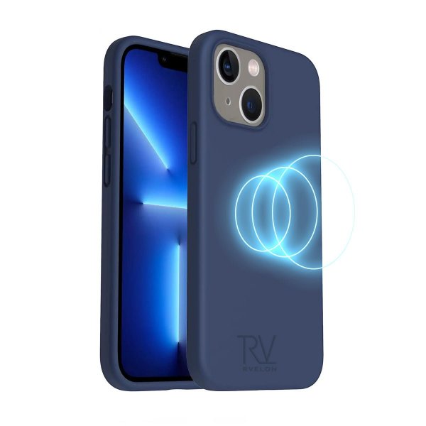 Rvelon iPhone 14 silikonikuori MagSafe sininen