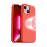 Rvelon iPhone 14 silikonikuori MagSafe vaaleanpunainen