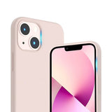 Rvelon iPhone 14 -silikonisuojakuori hiekkaruusu