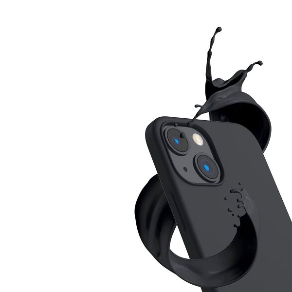 Rvelon iPhone 14 Silikonikuori Musta
