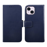 Rvelon iPhone 14 -suojakotelo, aitoa nahkaa, korttipaikat, sininen