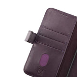 Rvelon iPhone 14 Suojakotelo, aitoa nahkaa, korttipaikat, violetti