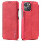 Lc.Imeeke iPhone 14 Plus Flip-suojakotelo Punainen