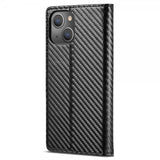 Lc.Imeeke iPhone 14 Plus -suojakotelo, hiilikuitukuvio, punainen raita, pysty