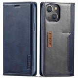 Lc.Imeeke iPhone 14 Plus -kotelo, jossa korttipaikka, ulkopuoli, sininen