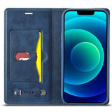 Lc.Imeeke iPhone 14 Plus -kotelo, jossa korttipaikka, ulkopuoli, sininen