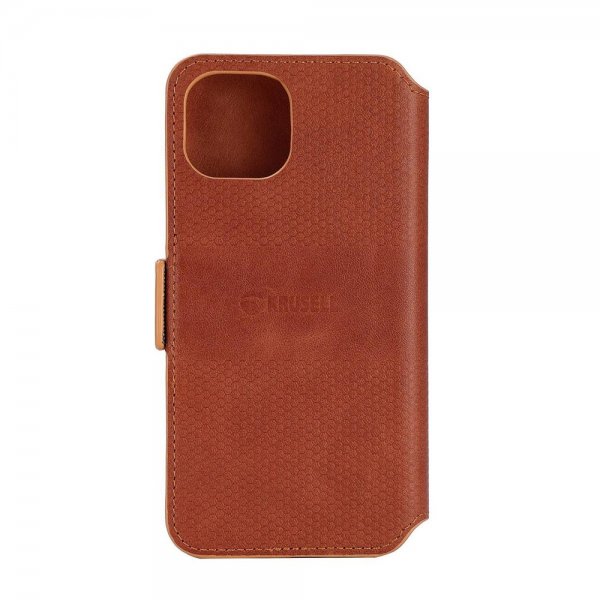 Krusell iPhone 14 Plus Kotelo Leather PhoneWallet Cognac
